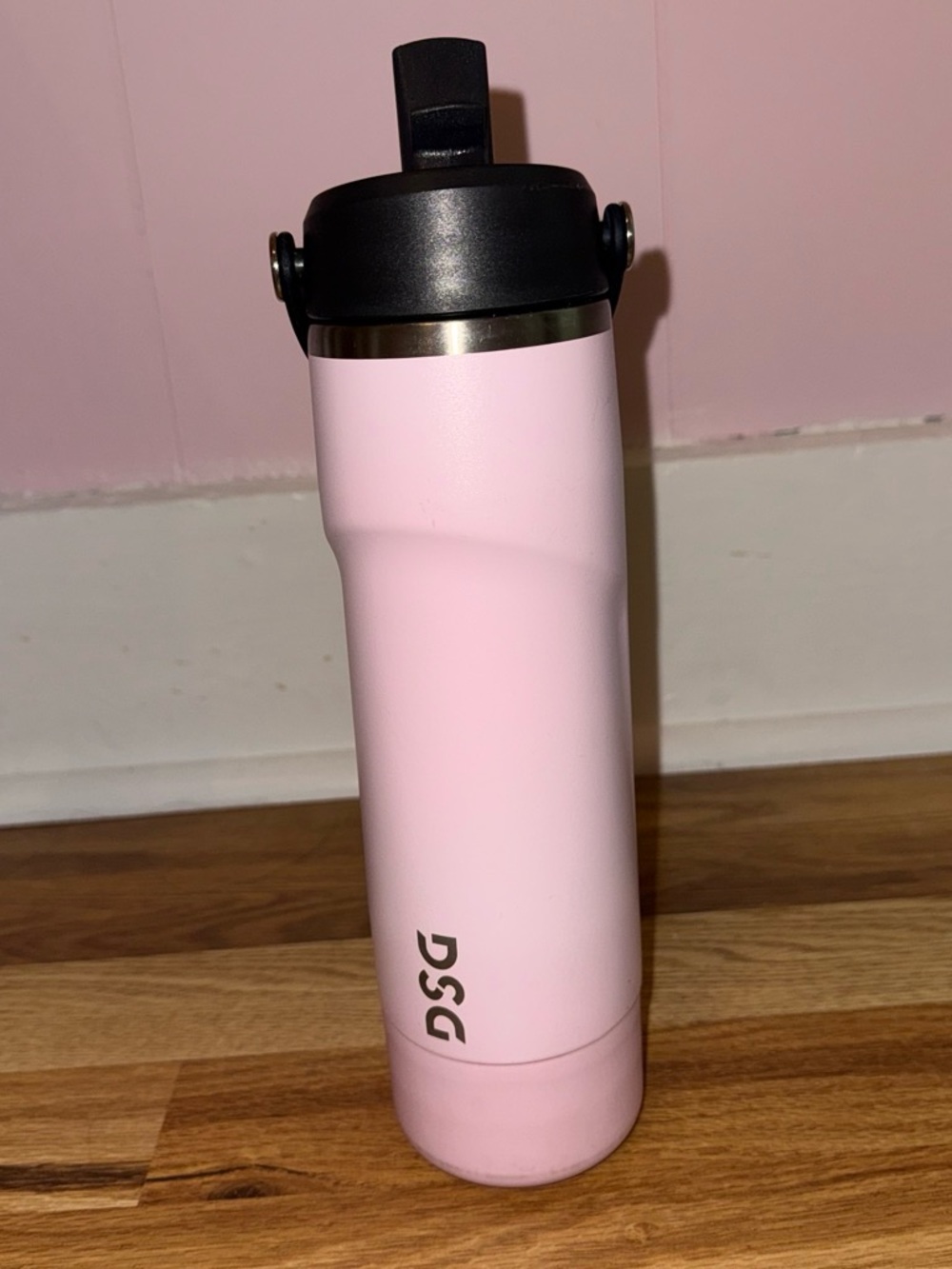 DSG Pink Insulated Stainless Steel Bottle with Flip Straw Lid and Carry Handle